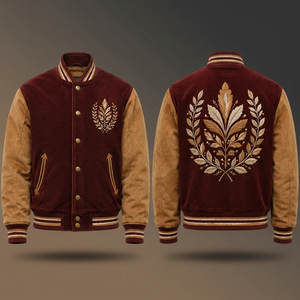 Veste universitaire grande taille pour hommes, personnalisable avec col montant, logo d'équipe, nom et numéro, style baseball, pour l'université - Vente en gros - Product Image 2