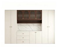 Buffet modulaire en bois massif français, 3 tiroirs, 4 compartiments, étagères réglables, portes à panneaux surélevés, écologique, pour salon