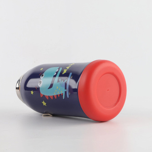 Botella de Agua Infantil de Acero Inoxidable de 500 ml con Doble Tapa, Diseño de Dibujos Animados, con Funda Aislante y Bolsa - Product Image 4