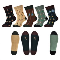 Chaussettes en coton respirant pour hommes - Cadeau de jardinage et chaussette de Noël avec motif végétal amusant