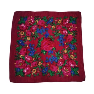 Écharpe traditionnelle pour femmes de 110*110 CM, châle enveloppant, franges, écharpe pour le cou et la tête, écharpe rétro, poncho floral imprimé - Product Image 6