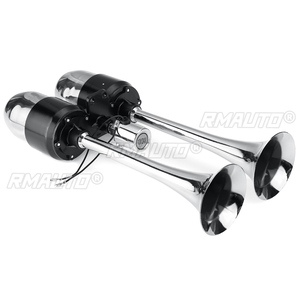 Kit de klaxon électrique à double trompette 500DB, klaxon à air chromé puissant, haut-parleur 12V/24V pour accessoires de train, camion, poids lourd - Product Image 5