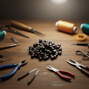 ILAN Perline con Lettere Nere 6x6mm 17g - Product Image 3