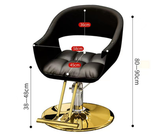 Nordic Modern Vintage Kids Shop <b>Set</b> Luxury Gold Shampoo Salon Chair Leather Furniture Swivel <b>Barber</b> Chair Lifting Feature Metal - Product Image 6