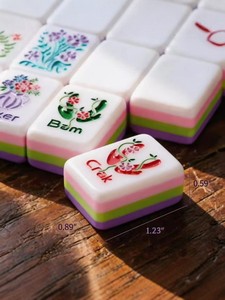Nuevo juego de mahjong americano de acrílico de 4 capas con temática de bota morada, juego de mahjong portátil para jugar al aire libre - Product Image 2