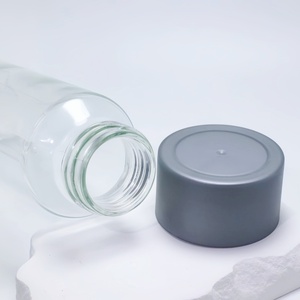 250ml/300ml/350ml/375ml/400ml/500ml/750ml/800ml Tapones de rosca transparentes Botella de vidrio de agua de alto borosilicato Voss para leche de jugo - Product Image 4