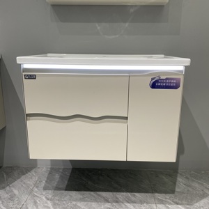 Mueble de Baño Flotante Moderno con Espejo Integrado e Iluminación Inteligente, Lavabo de Cerámica Fácil de Limpiar - Product Image 3
