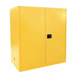 Двухслойный шкаф для хранения легковоспламеняющейся стали, желтая химическая лаборатория, безопасный шкаф