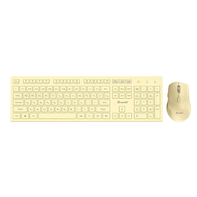 Hot Selling 2.4G Wireless Premium Ergonomic Keyboard Mouse Combo Set 104 Keys USB Interface 1200 DPI Multimedia Function Keys