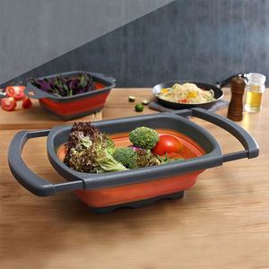 Cesta Coladora Rectangular Plegable para Verduras y Frutas con Asa Extensible, Venta al por Mayor Directa de Fábrica - Product Image 2