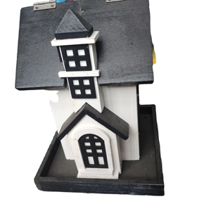 บ้านนกไม้ธรรมชาติ-บ้านนกแขวนทำด้วยมือสำหรับตกแต่งสวนกลางแจ้งบ้านรังนกป่าทนต่อสภาพอากาศ - Product Image 1