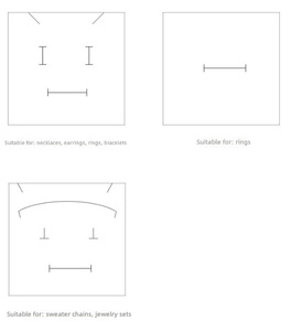 Scatola per Gioielli per Collane, Ciondoli e Anelli, in Cartone Rigido con Rivestimento UV, Nastro e Fiocco, Coperchio Superiore e Inferiore con Design Diagonale - Product Image 4