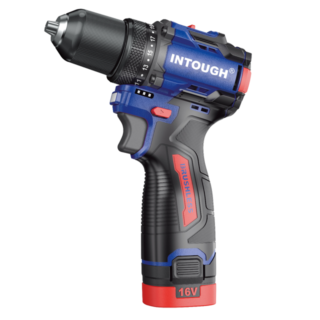 Industrial 16V 2.0Ah Variable Speed Brushless Motor Cordless Drill Keyless Chuck Adjustable Torque 60N.m Max Torque Professional
