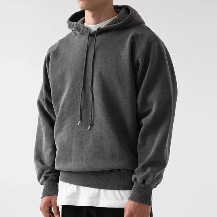 यी ZHE विंटेज Oversized Hoodies पुरुषों कपड़े निर्माता कोई ब्रांड नाम Hoodies Boxy हूडि ऊन 380 जीएसएम