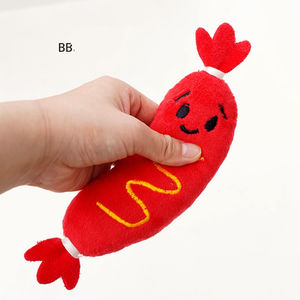 Conception durable de hot-dog/<span class=keywords><strong>saucisse</strong></span> résistant à la mastication avec broderie jouet interactif en peluche grinçant pour chiot <span class=keywords><strong>chien</strong></span> de dentition - Product Image 3