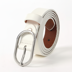 Lea Accesorio Cinturón Jeans Hebilla Pin Piel de Becerro Blanco Mujer - Product Image 1