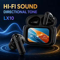 Écouteurs sans fil LX10 ANC avec étui à écran tactile, affichage numérique, réduction de bruit ANC+ENC, son HIFI, étanchéité IPX3, son directionnel