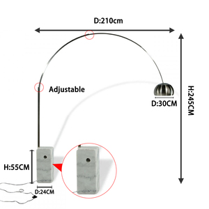مصباح أرضي إيطالي حديث بتصميم بسيط لغرفة المعيشة مصباح أرضي لصيد الأسماك من الرخام للمطعم والفيلا وصيد الأسماك - Product Image 3