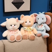 Peluche Animale Mignonne et Moelleuse, Éléphant ou Chat Kawaii, Compagnon en Peluche, Décoration, Cadeau d'Anniversaire pour Enfants