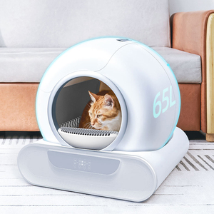 Toilette automatique pour chat 65L avec suivi <span class=keywords><strong>de</strong></span> santé, design sans serrage, bac à litière autonettoyant à entrée basse 140mm, contrôle robotisé via application WiFi - Product Image 3