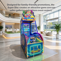 Vliegende Schijf Arcade Spelautomaat Carnaval Thema Aanpasbare Logo Sticker voor Familiepretcentrum
