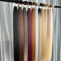 Extensiones de Cabello Sintético Liso de Alta Temperatura para Tejidos y Pelucas, Estilo Europeo, Americano y Africano