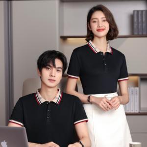 เสื้อโปโลผ้าฝ้ายสำหรับผู้ชายเสื้อโปโลแขนสั้นพิมพ์โลโก้ - Product Image 1
