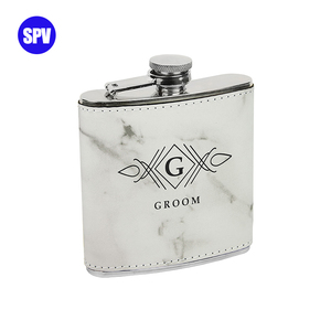 Laser khắc trống flasks, gỗ <span class=keywords><strong>Hip</strong></span> <span class=keywords><strong>Flask</strong></span> 6oz Laser khắc, laserable giả da đỏ <span class=keywords><strong>Flask</strong></span> - Product Image 3