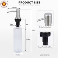 Distributeur de savon de cuisine personnalisé en acier inoxydable chromé Longan, à monter sur évier, rechargeable, design élégant, capacité de production stable