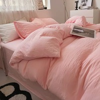 Parure de lit en coton lavé 200TC 32S de haute qualité, ensemble de housse de couette 100% coton, ensemble de draps