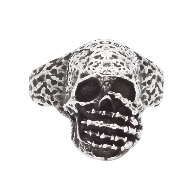 Men's Gothic Soldier Stainless Steel Skeleton Hands Punk Skull Ring Jewelry Vintage Biker 316L Customize Ring