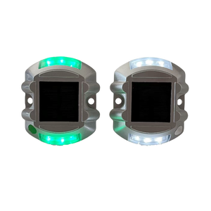 Nhôm Không Thấm Nước 12 Pcs LED Năng Lượng Mặt Trời <span class=keywords><strong>Powered</strong></span> Cat Eye Đánh Dấu Ánh Sáng Phong Cách Mới Nửa Hình Trăng Hình Dạng Hình Bán Nguyệt Cảnh Báo Giao Thông Đường Stud - Product Image 6