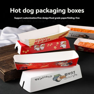 מגשי אריזות מזון, קופסאות נייר קראפט מבריקות ועמידות למים, לאריזת חטיפים, עוגות, נקניקיות, אוכל לקחת, קורן דוג קוריאני חד פעמי - Product Image 4