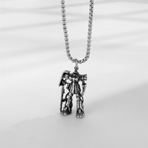 Collier pendentif robot exagéré en acier inoxydable sans nickel - Product Image 2