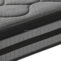 Vente en gros Matelas hybride double de 14 pouces Matelas noir à ressort ensaché standard en mousse à mémoire de forme GEL