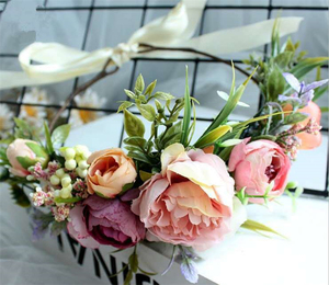 <span class=keywords><strong>Couronne</strong></span> de fleurs de mariage, bandeau pour femmes, <span class=keywords><strong>couronne</strong></span> de tête florale, serre-tête de <span class=keywords><strong>demoiselle</strong></span> <span class=keywords><strong>d</strong></span>'<span class=keywords><strong>honneur</strong></span>, bandeau de guirlande de fleurs - Product Image 3