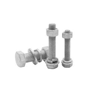 Hex Head Bolts Hot-dip Galvanized Carbon Steel Grade 10.9 12.9 GBT 5781-2000 For Construction Fastener Connection - Product Image 1