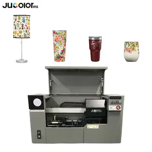 เครื่องพิมพ์ขวดโรตารี Jucolor เครื่องพิมพ์กระบอกกลม 360 สําหรับหลอดขวดถ้วยแก้วน้ํา