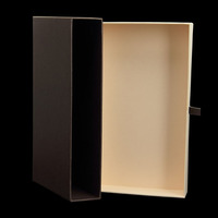 Boîte à tiroir rigide noire personnalisée avec doublure en éponge, impression offset, fabriquée en carton