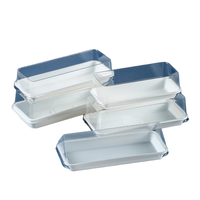 Boîte d'emballage rectangulaire jetable en PET durable et écologique, épaisseur 0,5 mm, pour gâteaux, snacks, sandwichs, sushis et aliments