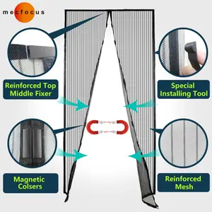 New Hot-Selling Wind Proof Mosquito Screen Door Net Curtain Anti Mosquito Mesh Fly Soft Magnetic Door Screen Curtains