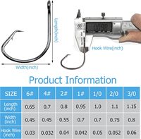 Hameçons circulaires 7381 en acier au carbone pour la pêche en mer et en eau douce, pour poisson-chat, carpe, bar rayé