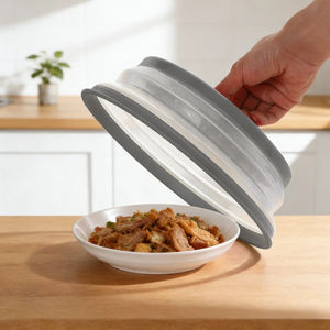 Gran tapa protectora de silicona para microondas de 12 pulgadas, ventilada y plegable, para platos y tapas, y tapete redondo de cocina para alimentos - Product Image 6