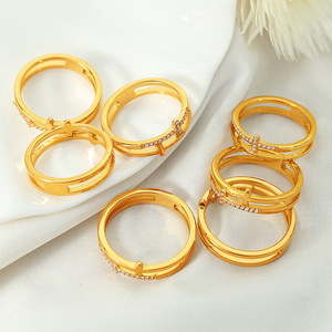 แหวนดีไซน์เรขาคณิต ฝังไมโครเพฟ ไทเทเนียมสตีล เครื่องประดับสำหรับสวมใส่ทุกวันสำหรับทั้งชายและหญิง - Product Image 3