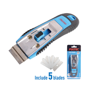 สำหรับงานอุตสาหกรรมและงาน DIY มีดโกนทำความสะอาดหน้าต่างแบบใบมีดแบน SK5 ขนาด 39*19 มม. พร้อมใบมีด 5 ใบ รุ่น FHSP391901 มีดโกน FHSP391901 - Product Image 1