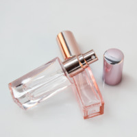 Flacon de parfum vide en verre rose transparent de 3 ml, 5 ml, 8 ml, 20 ml avec vaporisateur et couvercle en aluminium pour la séparation du parfum