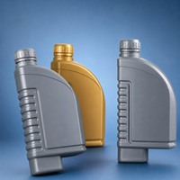 Bouteille en plastique HDPE vide carrée antidérapante avec bouchon à vis, 250 ml/500 ml, pour liquides ménagers et stockage d'huile