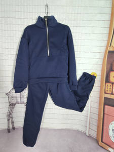 Großhandel Hochwertige Damen Herbst Winter Kleidung Sets Stehkragen Reiß verschluss Zweiteilige Anzüge Einfarbiges Set - Product Image 4