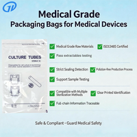 Sacs refermables transparents de qualité médicale avec encoche de déchirement pour tubes de bactériologie et de culture cellulaire, fournitures de laboratoire, toucher doux