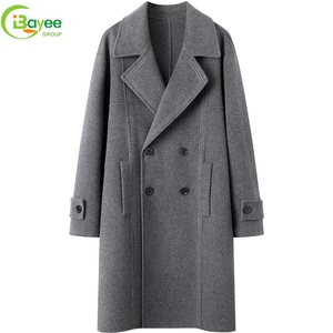 Manteaux d'hiver personnalisés <span class=keywords><strong>en</strong></span> laine, manteaux longs <span class=keywords><strong>en</strong></span> laine double pour hommes, manteaux décontractés pour hommes - Product Image 1